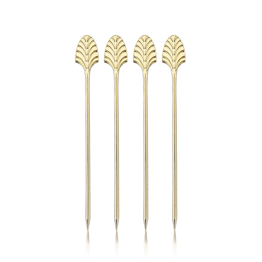 Gold Art Deco Cocktail Picks by Viski - 5" x 0.6"