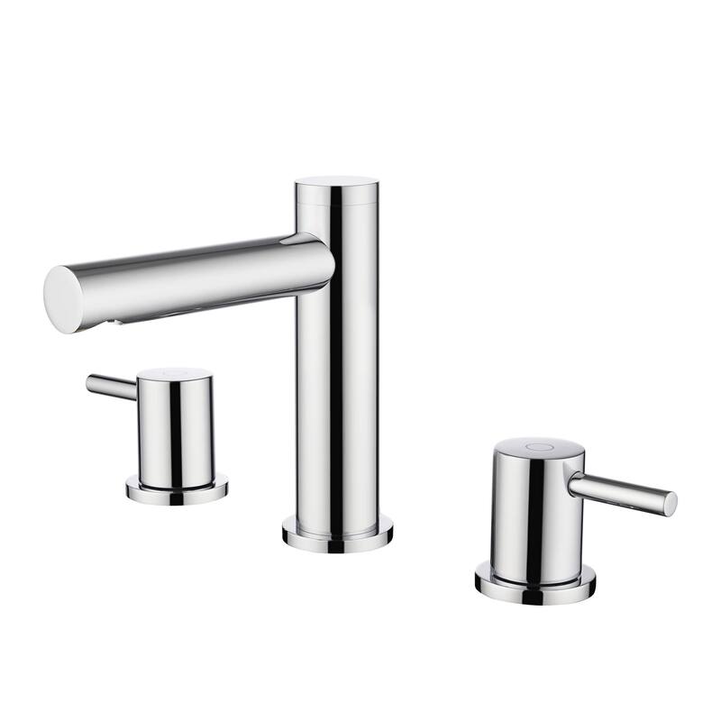 Circular 8" Bathroom Sink Widespread Faucet with Drain Assembly