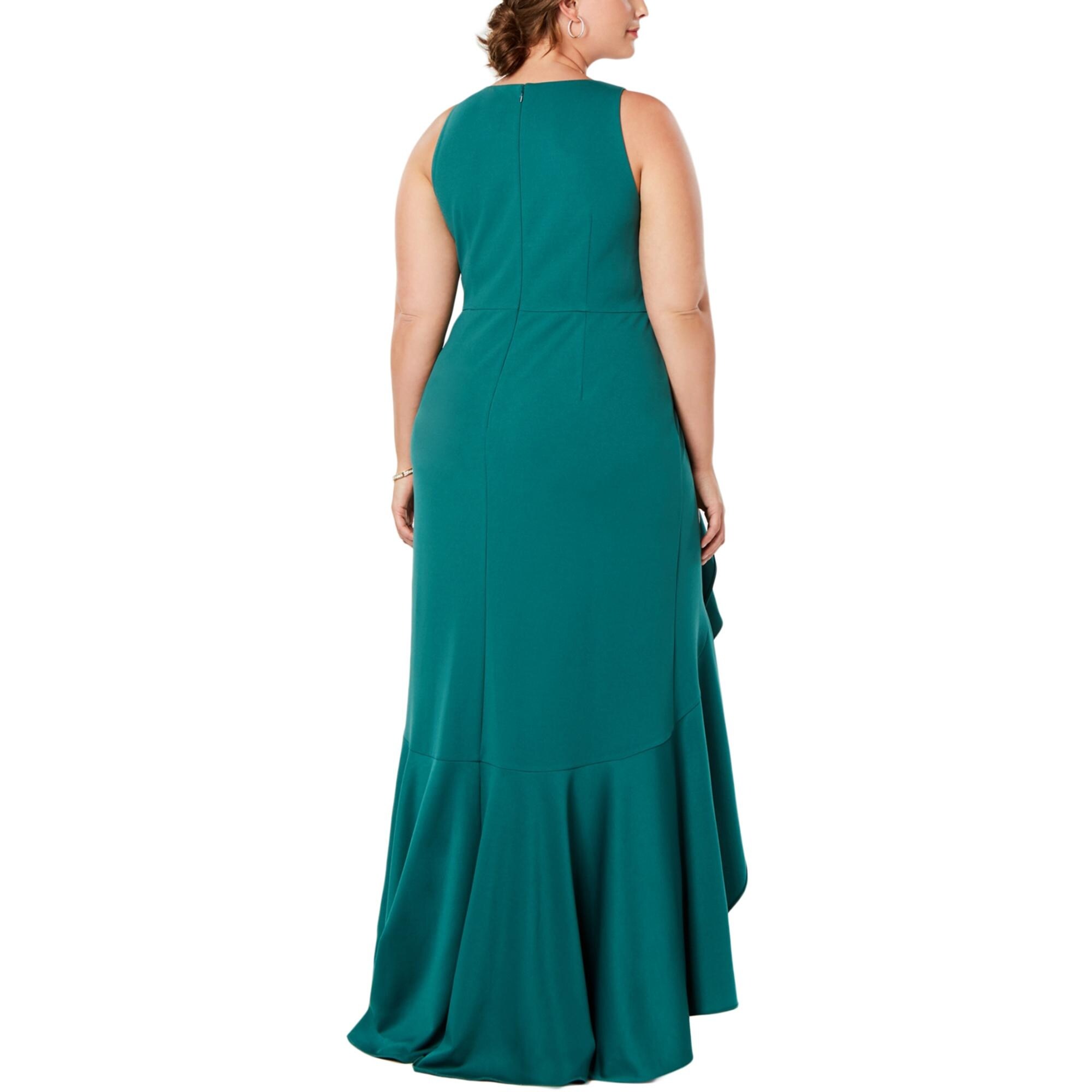 adrianna papell cascade ruffle evening dress