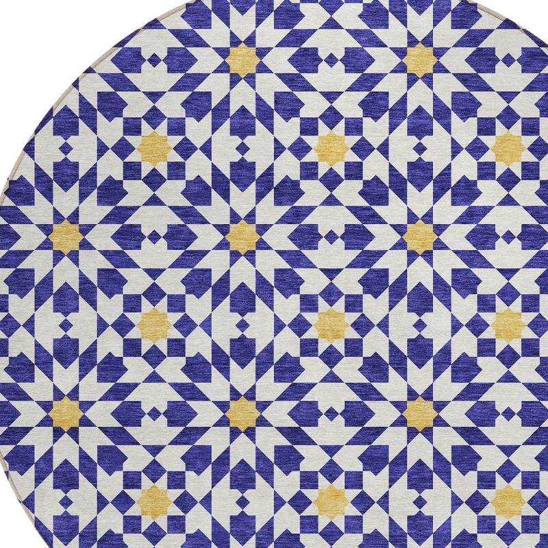 HomeRoots Floral Medallion Transitional Rectangle Outdoor Rug