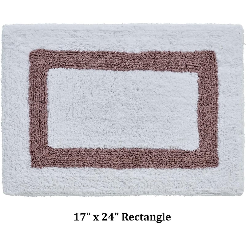 Better Trends Hotel Collection in Race Track 100% Cotton Super Absorbent Reversible Double Sided Machine Washable Bath Mat Rug