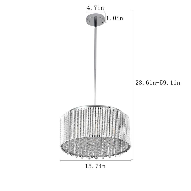 Simple Decorative Light Fixture Ceiling Lighting, Round Crystal Hanging Pendant Lighting Fixture for Dining Room