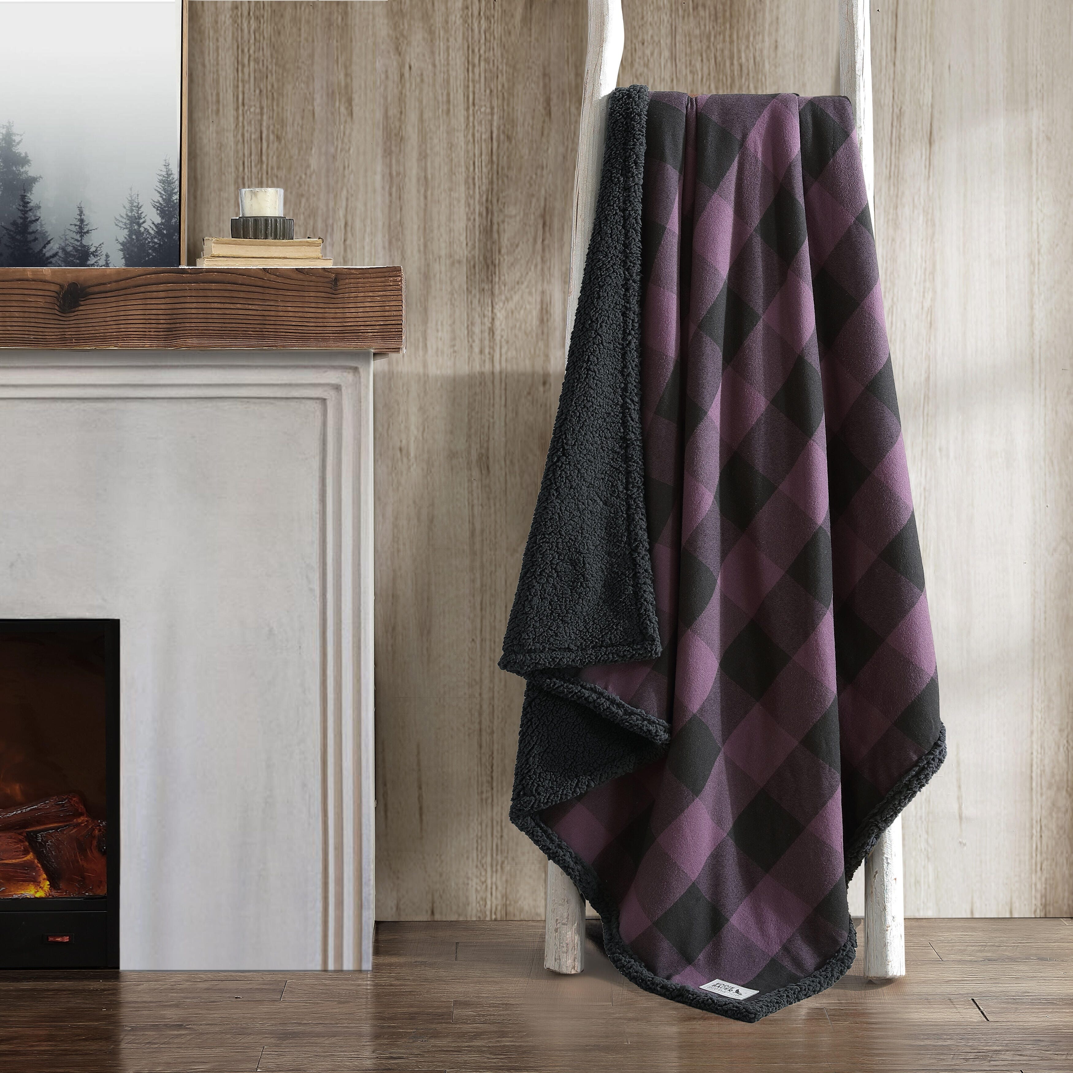 Eddie bauer flannel sherpa throw shop