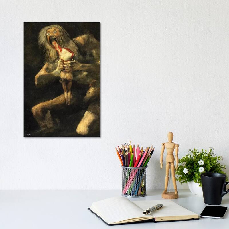 iCanvas "Saturn Devouring One Of His Sons, 1821-23" by Francisco Goya Canvas Print - 12x8x0.75