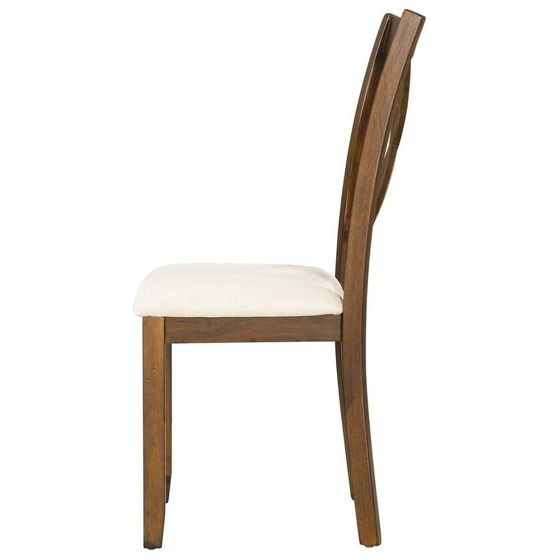 5 PCS Retro Rustic Dining Set for 4 - Extendable Table and Upholstered Chairs