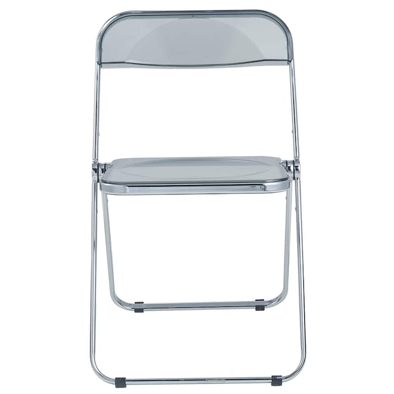 LeisureMod Lawrence Acrylic Folding Dining Chairs and Dining Table Set