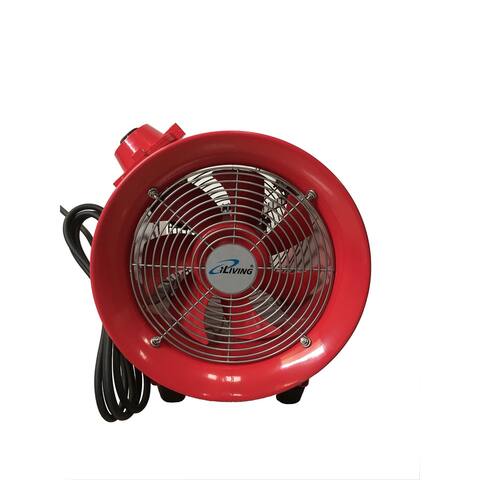 iLIVING 10 Inch Explosion Proof Ventilation Fan, 350W, 1943 CFM, Red