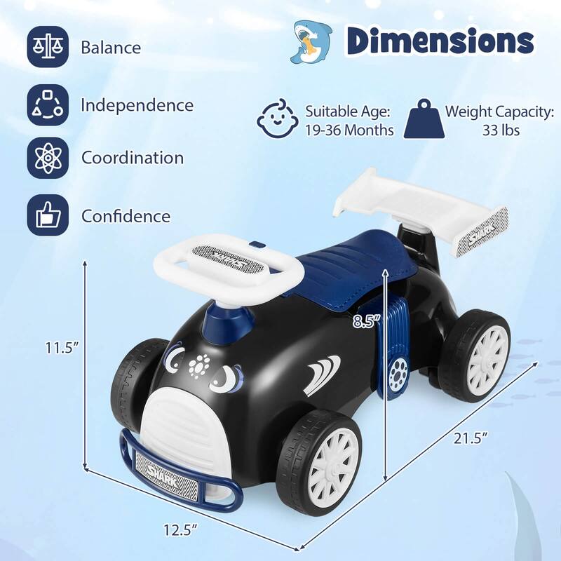 Costway Kids Ride On Push Car with Music Under-Seat Storage Universal