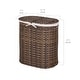preview thumbnail 28 of 26, Seville Classics Handwoven Lidded Oval Double Laundry Hamper, 22.75" W x 13" L x 24" H