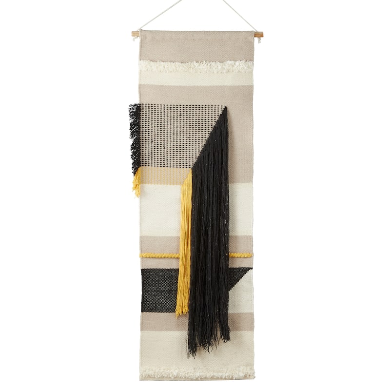 Wall Hanging With Textured Woven Design - 18"x55"