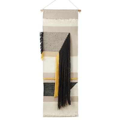 Wall Hanging With Textured Woven Design - 18"x55"