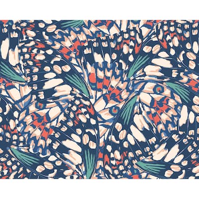Brewster Origin Murals Butterfly Wings Navy Wall Mural - N/A