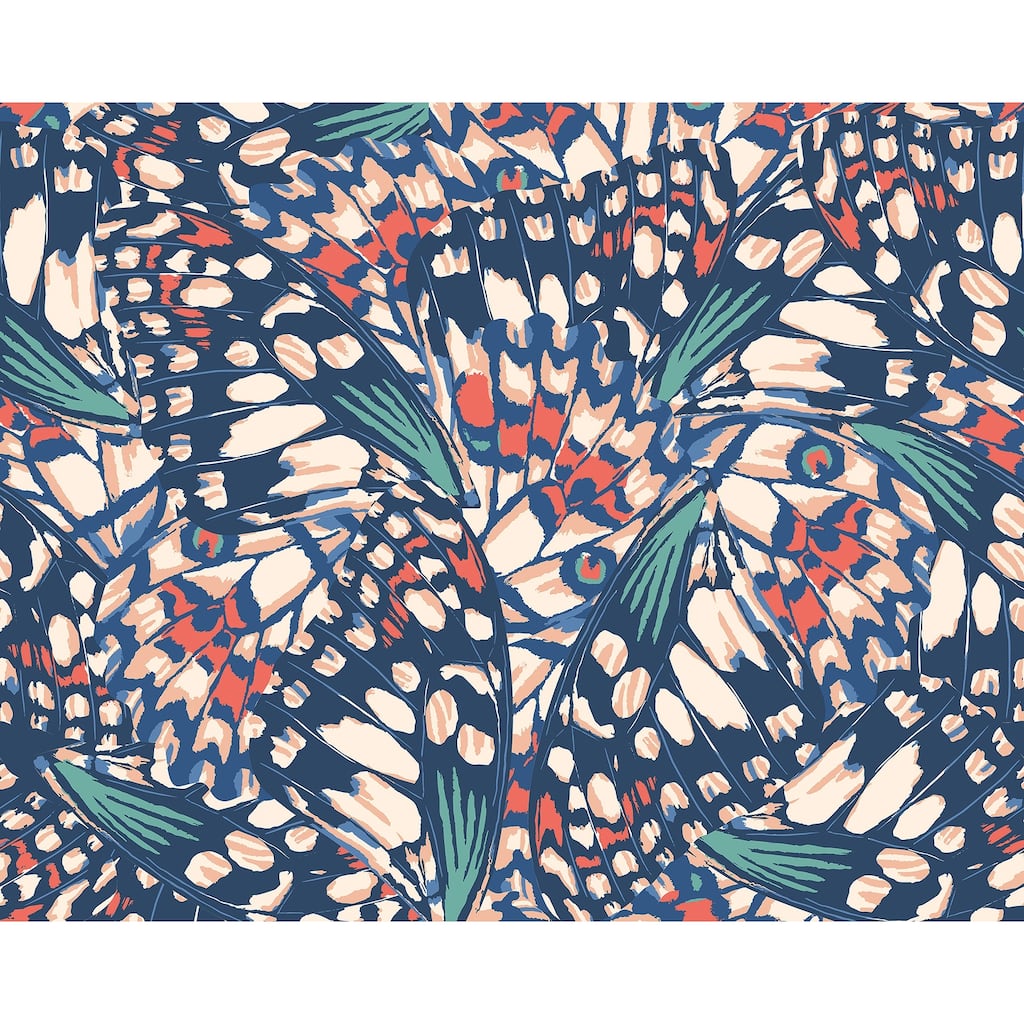 Brewster Origin Murals Butterfly Wings Navy Wall Mural - N/A