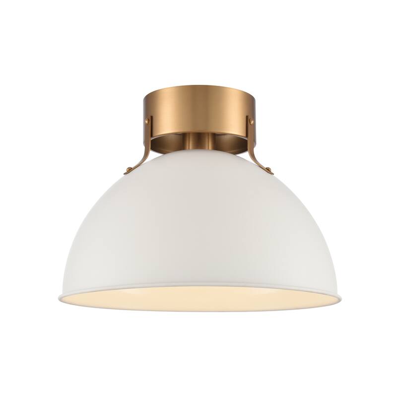 Elk Home Zayne Brushed Gold With Metal Shade 1 Light Semi Flush