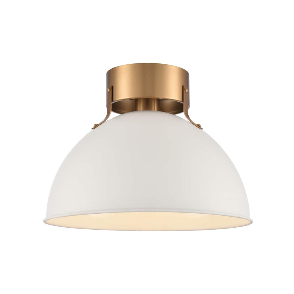 Elk Home Zayne Brushed Gold With Metal Shade 1 Light Semi Flush