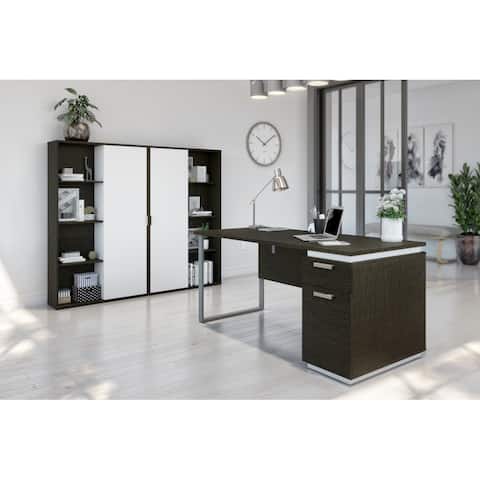 Bestar Aquarius 3-Piece Computer Desk and Two Bookcases