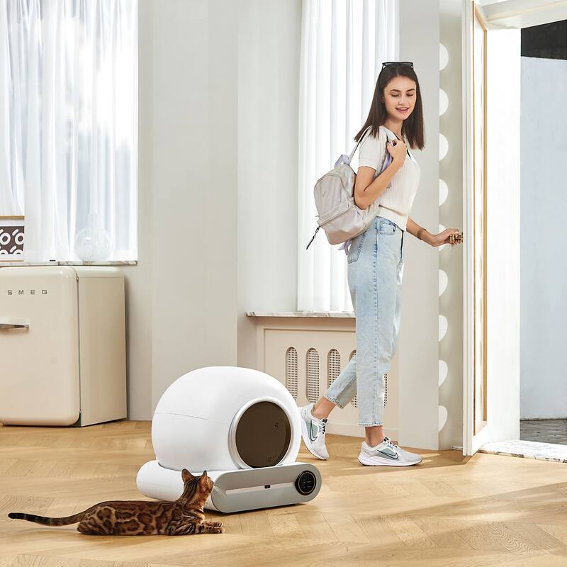 Self-Cleaning Cat Litter Box Smart Automatic Litter Pan with Liner