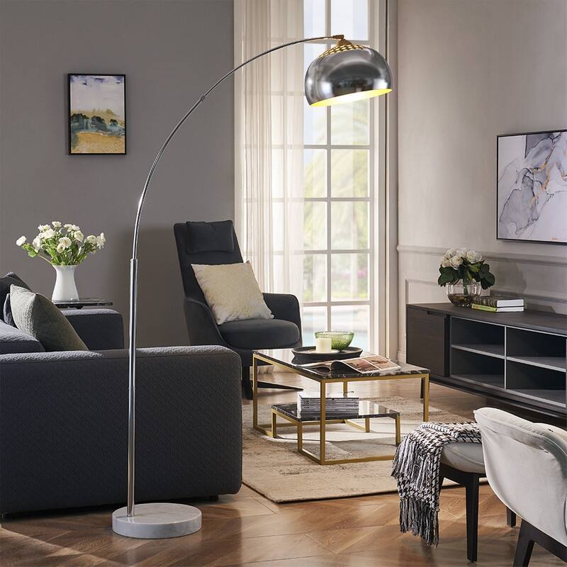 ROSEN GARDEN Arc Floor Lamp, Modern Reading Light, Bulb Not Included