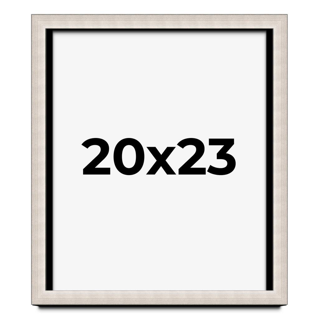 20x23 Shadow Box Frame Silver Real Wood Contemporary Shadowbox Display Frame UV Acrylic Front Acid Free Backing and Hardware