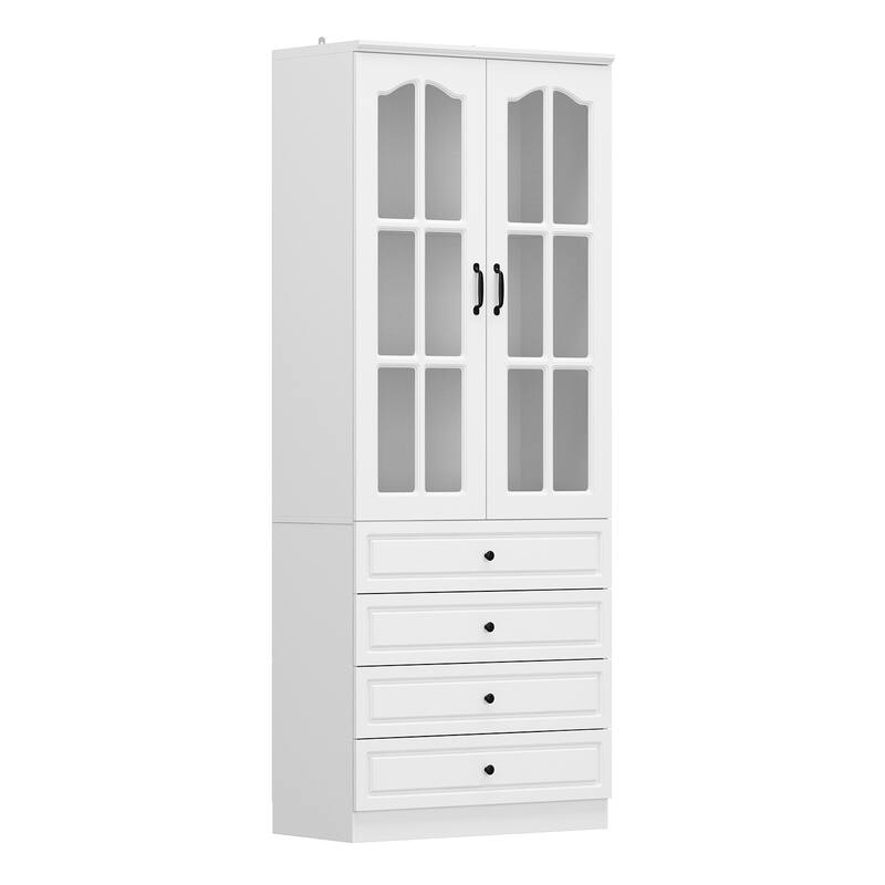 Home Office Storage Solution White Bookshelf, Pantry, and Display Unit