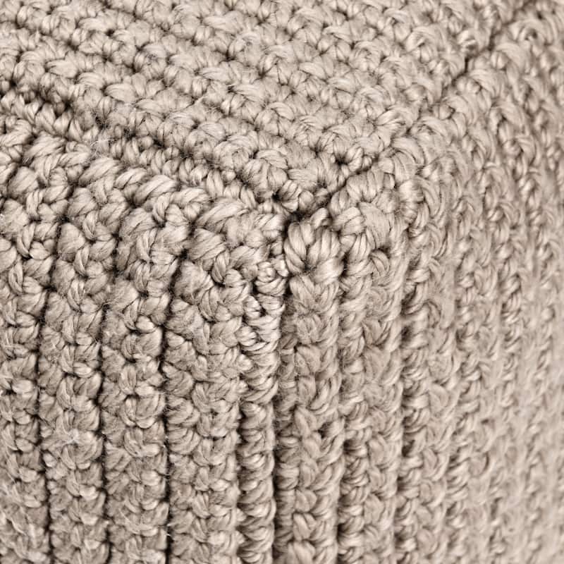 Villa by Classic Home Prism 18" Handwoven Square Pouf