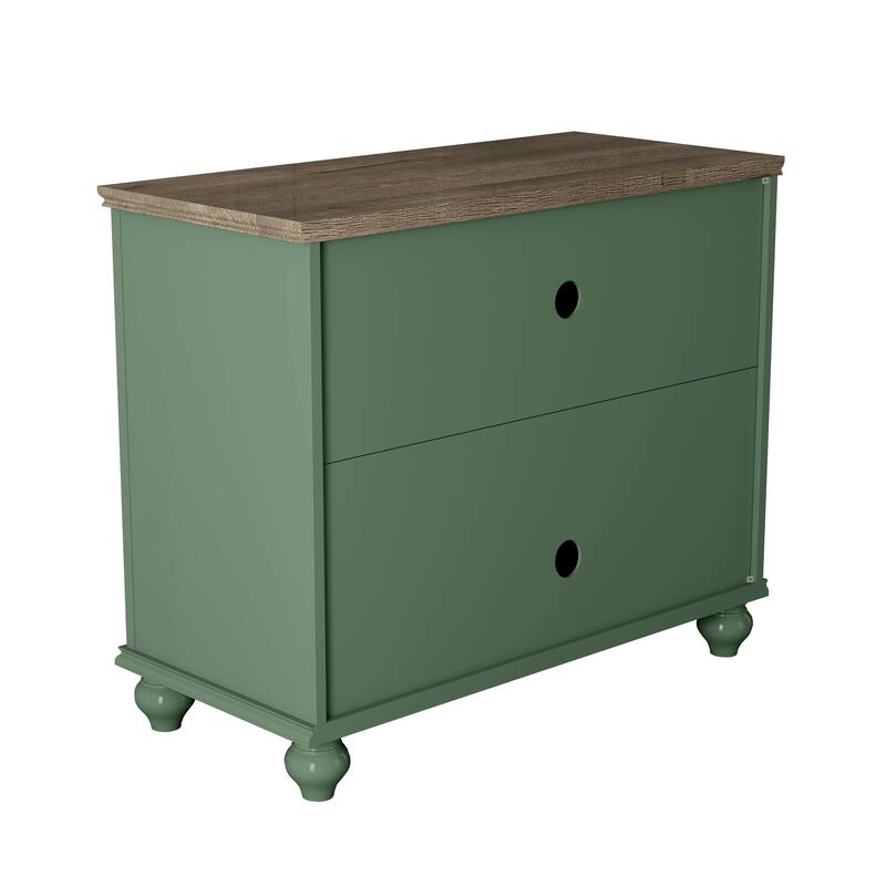 2-Piece Floral Storage Buffet Sideboard Set - 55" & 38" in Width - 55" & 38" in Width