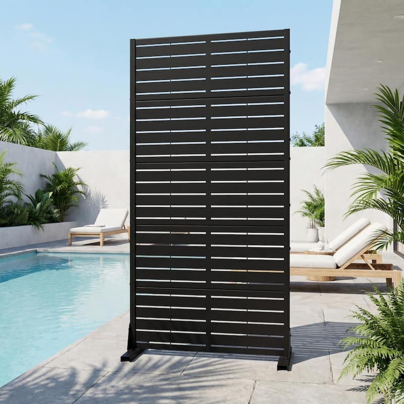72in Dovelina Outdoor Freestanding Metal Privacy Screen Decorative Garden Fence