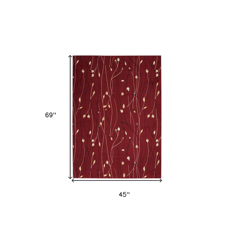 Lugi Power Loomed Floral Durable Area Rug By HomeRoots