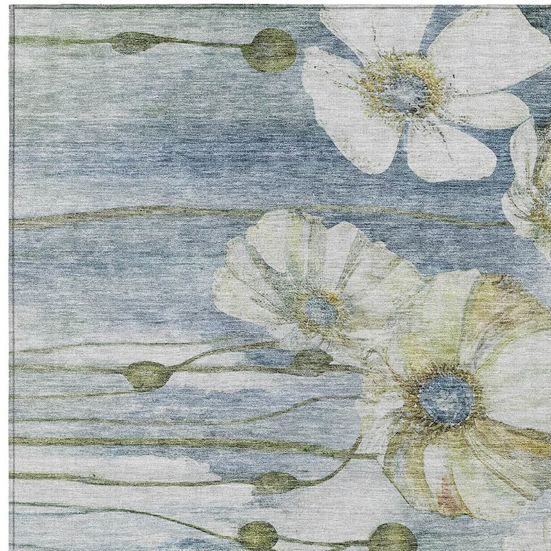 HomeRoots Floral Transitional Rectangle Outdoor Rug