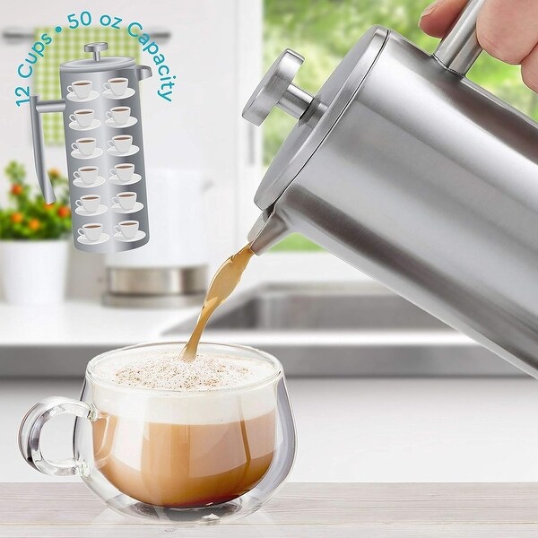 French Press Coffee Maker undefined Insulated Coffee Press Stainless Steel 304 undefined Coffee Spoon Double Wall 4 Level Filtration System On Sale Bed Bath Beyond 32606741