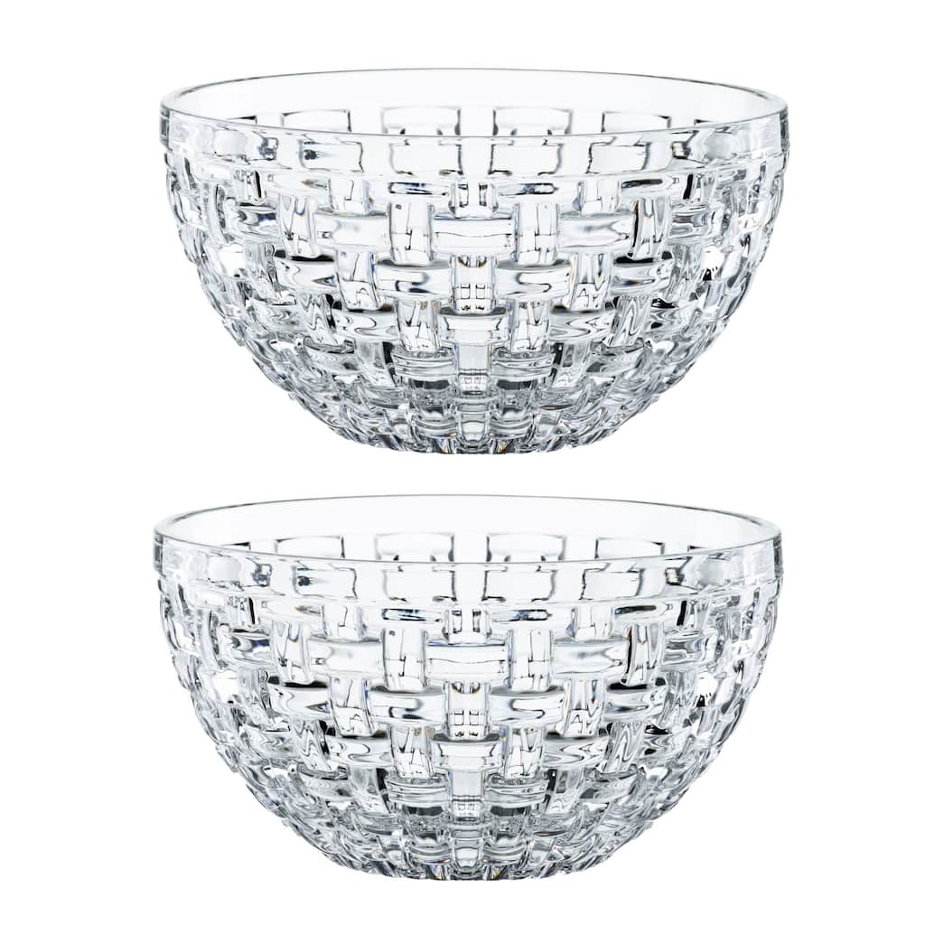 Nachtmann Set of 2 Bossa Nova Round Crystal Bowls - 6 Inch
