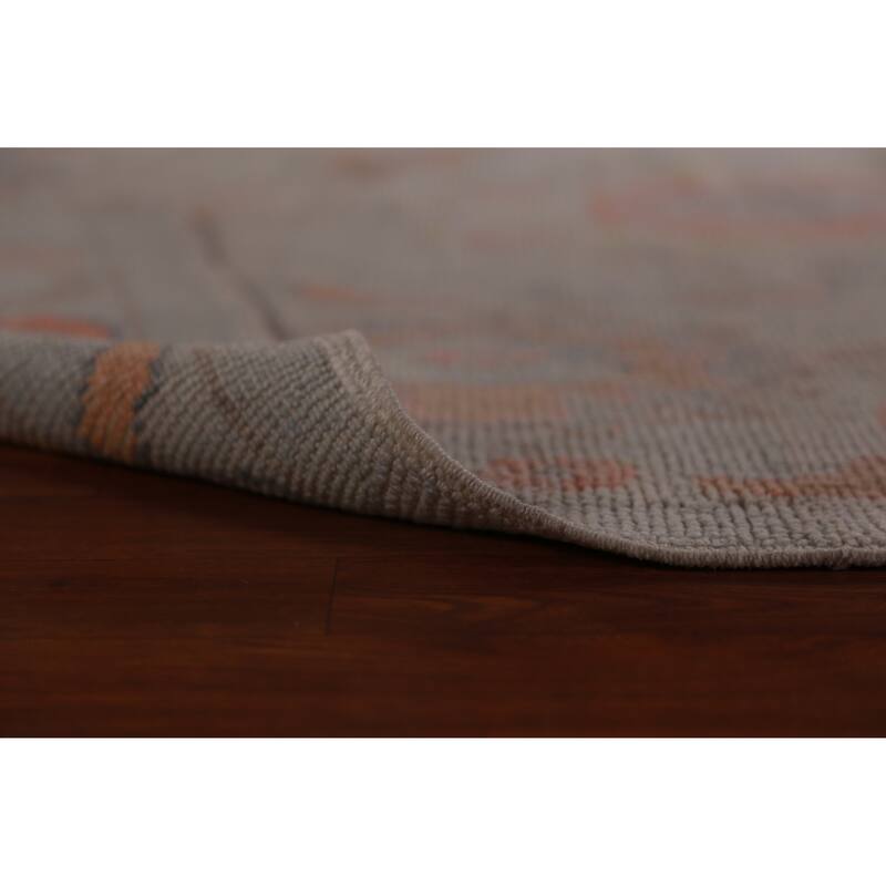 Hand Knotted Oriental 100% Wool Carpet Transitional All-Over Beige & Ivories Oushak Area Rug - 11' 9'' X 9' 4''