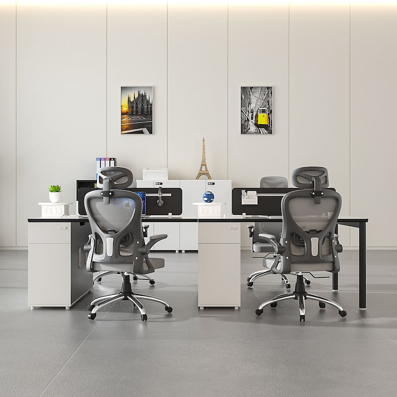 VECELO High Back Ergonomic Office Chair with Adjustable Headrest Armrest Mesh Lumbar Support