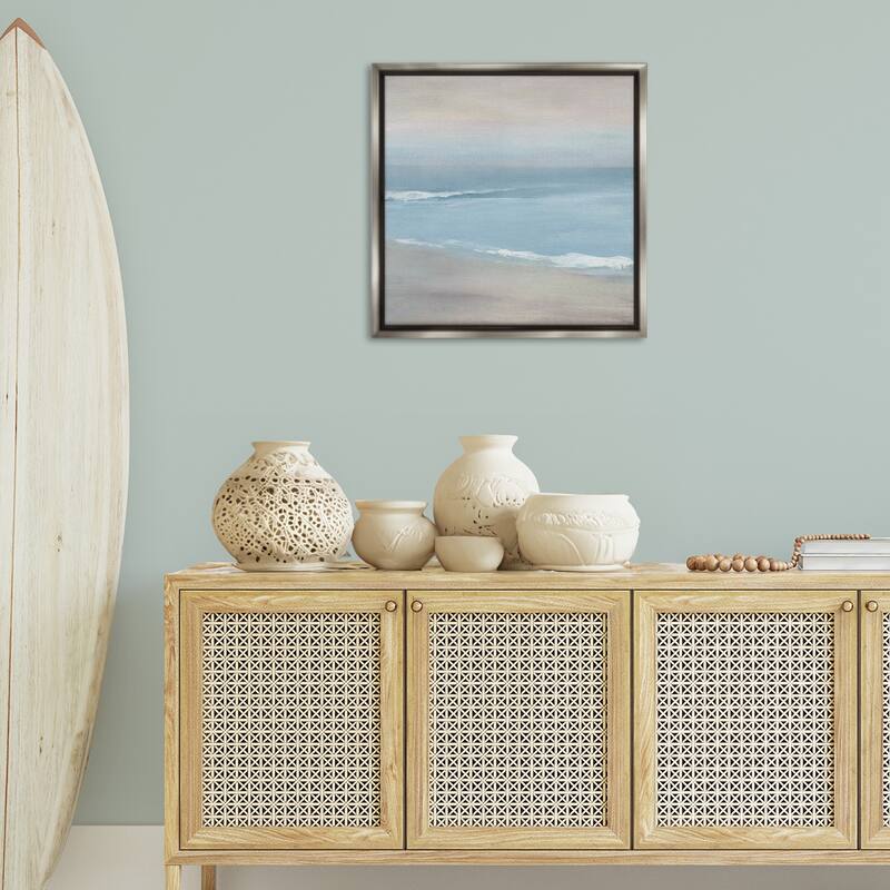 Stupell Coalescing Ocean & Shore Framed Floater Canvas Wall Art Design By Carol Robinson