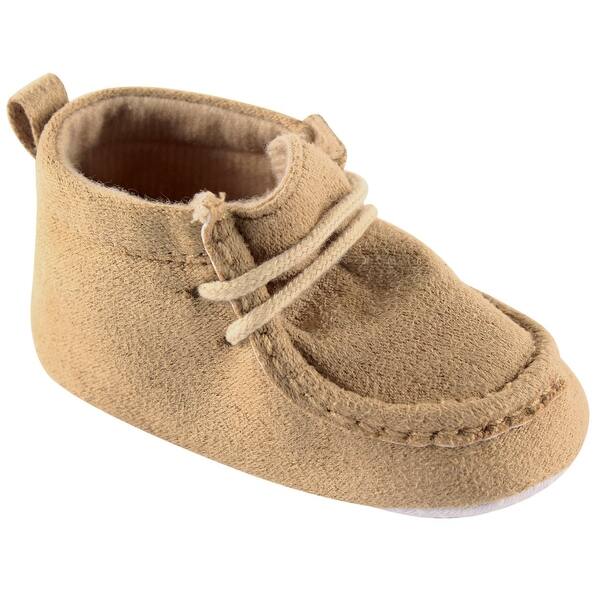 slide 1 of 1, Luvable Friends Baby Boy Crib Shoes, Tan Wallabee 0-6 Months - Tan Wallabee