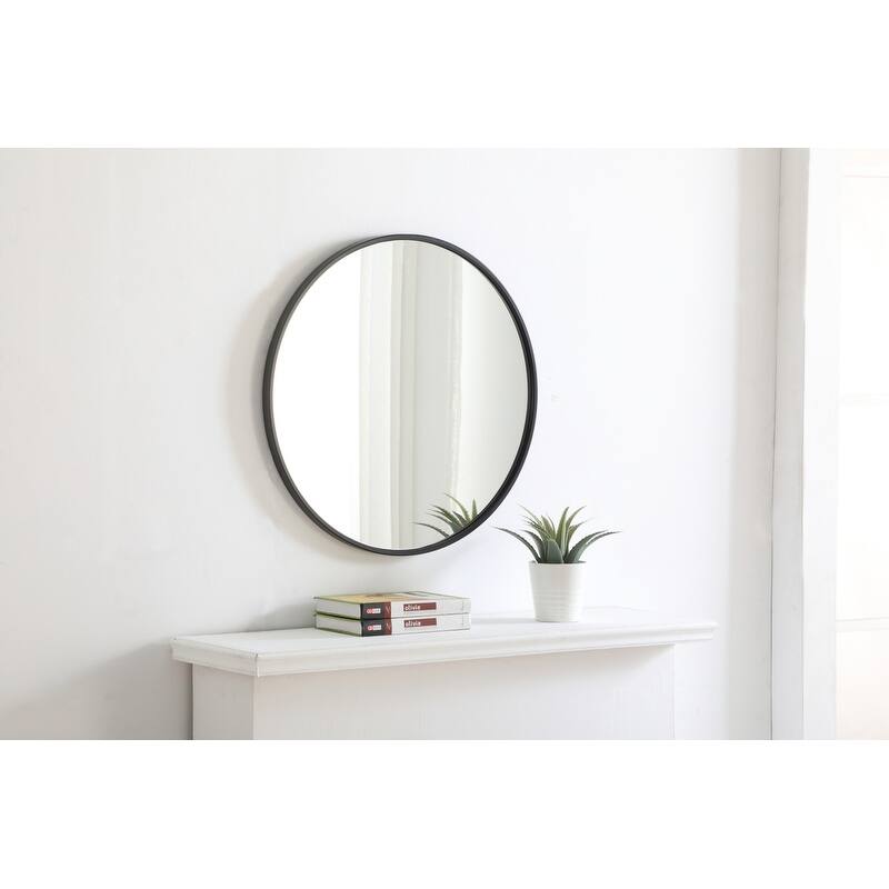 Strick & Bolton Prine 24-inch Metal Frame Round Mirror