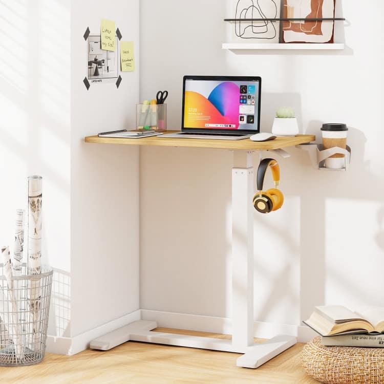 Engineered Wood Mobile Standing Desk with Adjustable Height