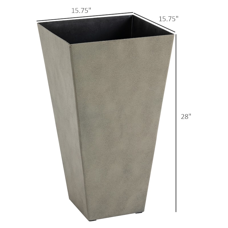 Outsunny 28" Tall Plastic Flower Pot, Set of 3, Large Outdoor & Indoor Plastic Garden Planters, for Entryway, Patio, Yard