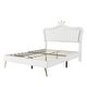 preview thumbnail 34 of 34, Full/Queen Size Upholstered Bed Frame with LED Lights,Upholstered Princess Bed With Crown Headboard