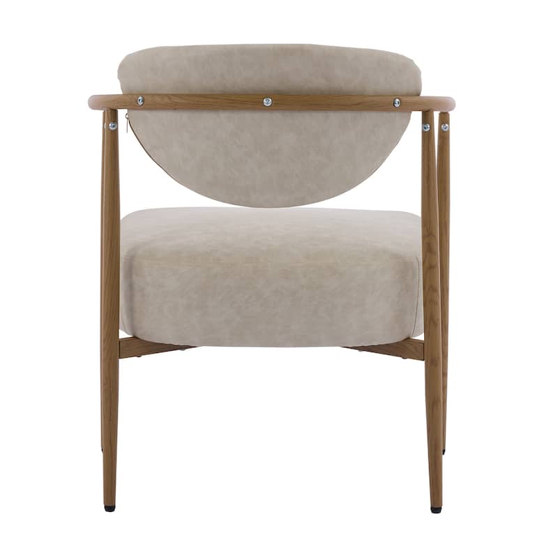 Set of 2 Dining Chairs, Living Room Chair, PU with Foam Back and Seat, Soft and Comfortable Seating, Metal Frame