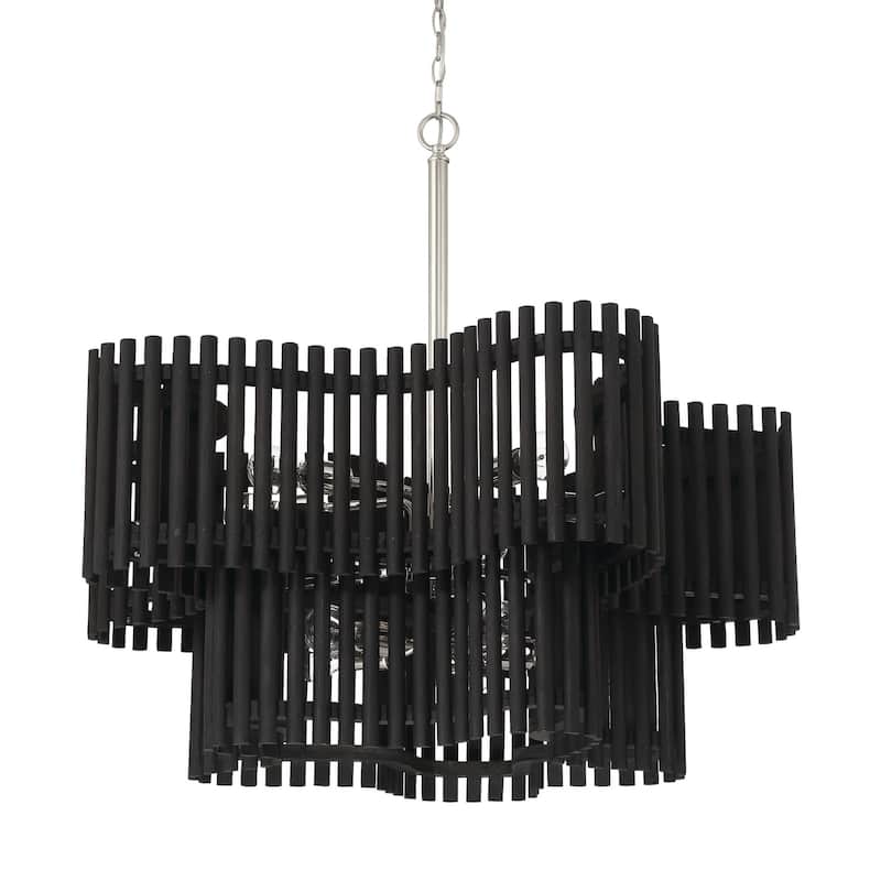 Craftmade 58410 Freeform 10 Light 36" Wide Waterfall Chandelier - Polished Nickel / Black