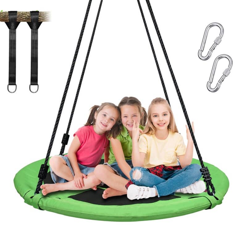 Trekassy 700lb 40'' Saucer Tree Swing for Kids Adults 900D Oxford Waterproof with 2pcs Tree Hanging Straps