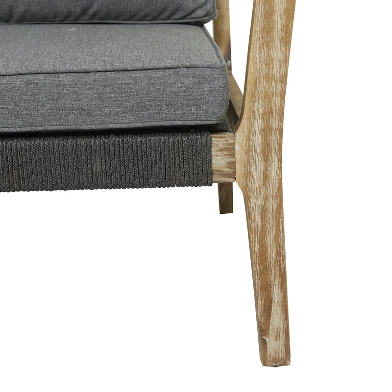 Dark Grey Wood Contemporary Outdoor Sofa or Chair