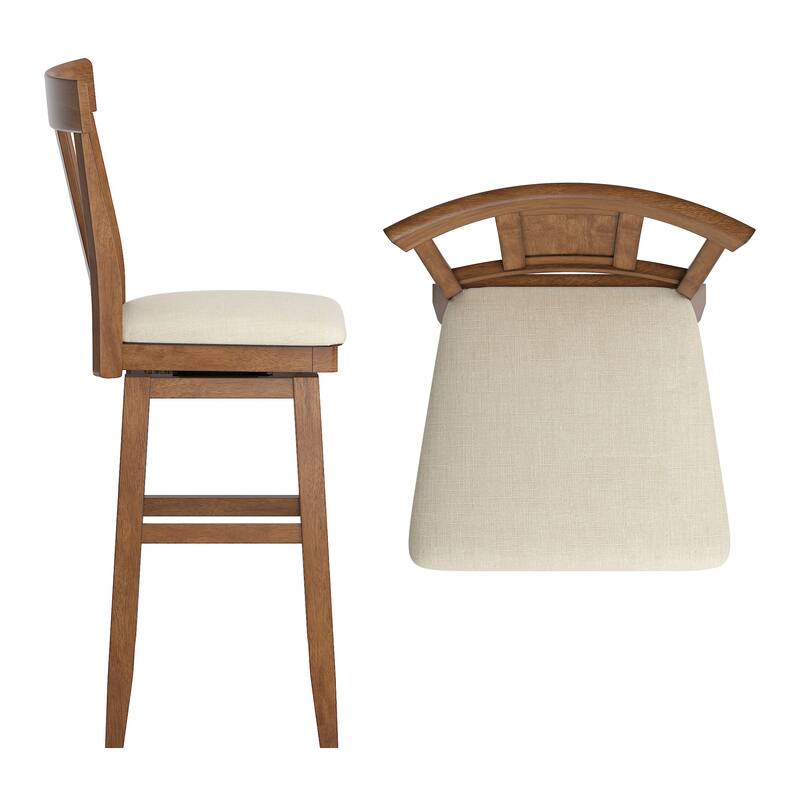 Ronda Panel Back Wood Swivel Chair