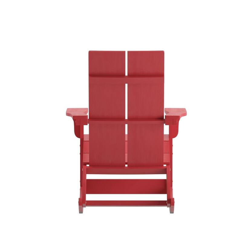 Indoor/Outdoor modern 2-Slat Adirondack Poly Resin Rockers - Set of 2