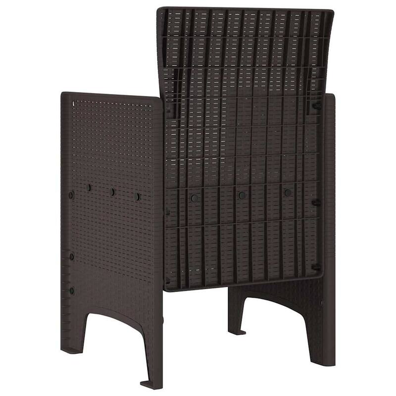 vidaXL Garden Chair 2/4 pcs Anthracite/Brown/White 53 x 49 x 85 cm PP - 53 x 49 x 85 cm
