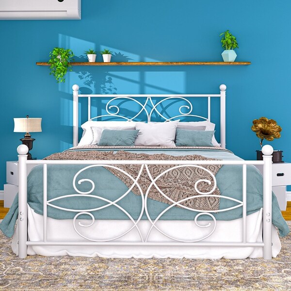 High metal double bed frame sale