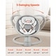 preview thumbnail 5 of 8, Portable Baby Swing for Newborns with Bluetooth Music and 5 Speeds Remote Washable Seat - 27.17" L x 24.02" W x 20.47" H