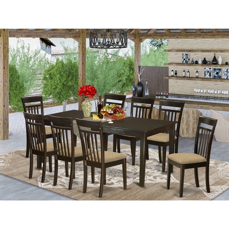 Tuscan Dining Set - Table with Leaf & 8 Chairs - Kitchen Dinette Set