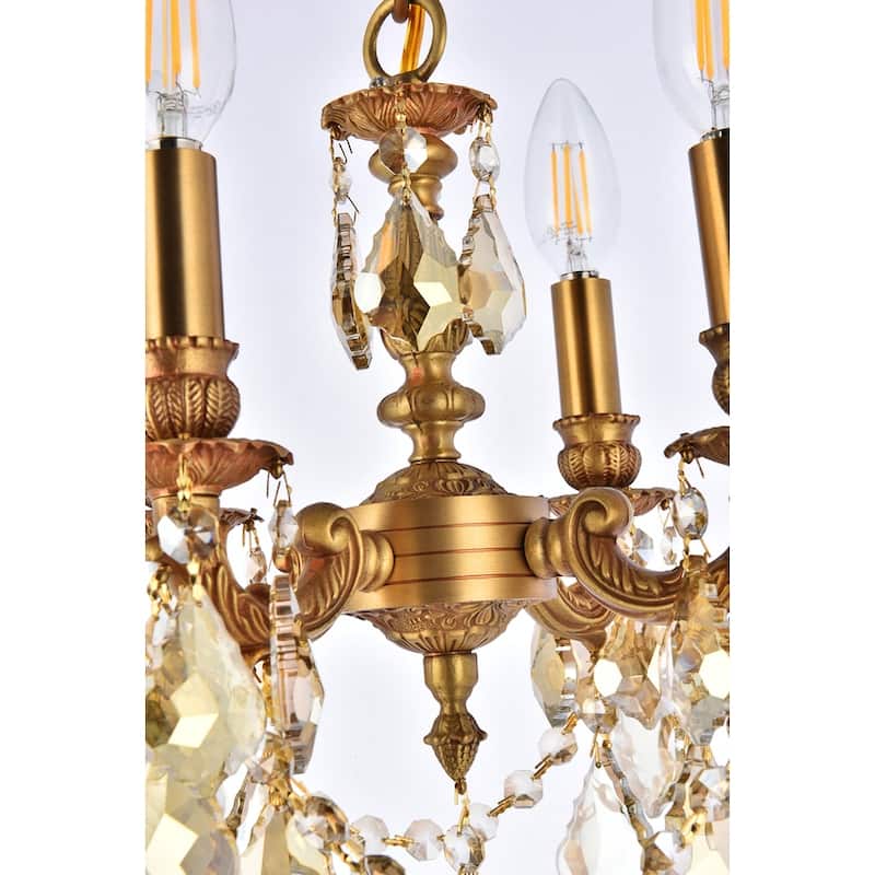 Fleur Illumination Collection Pendant D:10in H:10in Lt:4 French Gold Finish
